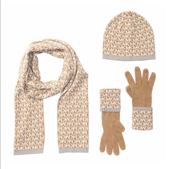 Michael Kors Accessories - Michael Kors scarf glove and hat logo set NWT
